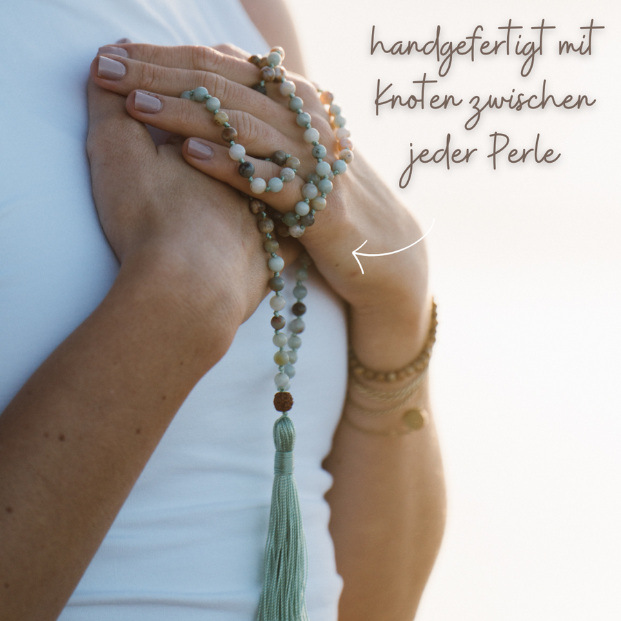 Inner Balance Mala aus Amazonit & Achat